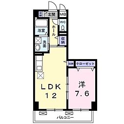グランユニゾン 1LDKの間取図画像