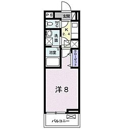 ラフレシール 1Kの間取図画像