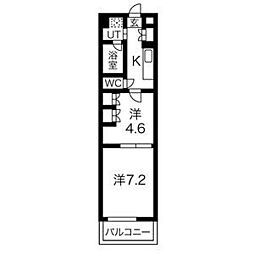 ウェルネス青葉 2Kの間取図画像