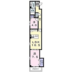 フラワーハウス2 2LDKの間取図画像