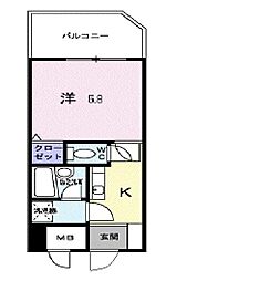 新横浜FSビル 1Kの間取図画像