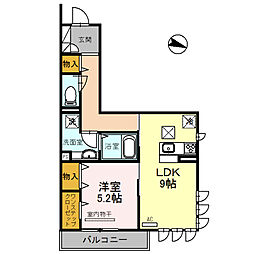 M.Jtsukuda壱番館 1LDKの間取図画像