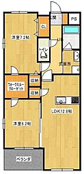 オリノ・リコ 2LDKの間取図画像