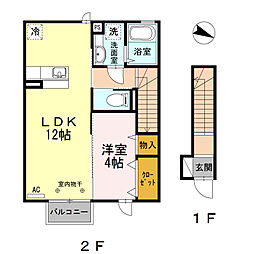 ラ・フォレスタ 1LDKの間取図画像