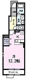 ショコラノーブル 1Kの間取図画像