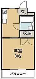 コーポ松英 1Kの間取図画像