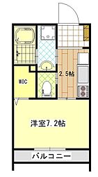 Y'sPrecious2 1Kの間取図画像