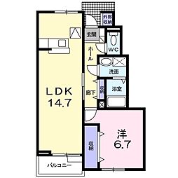 ヴィラ・アミティ2 1LDKの間取図画像