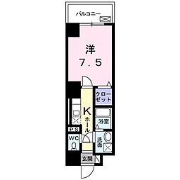 アシストみなと元町 1Kの間取図画像