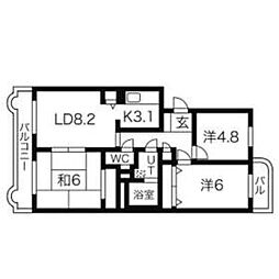 ベルヴェデーレ2 2SLDKの間取図画像