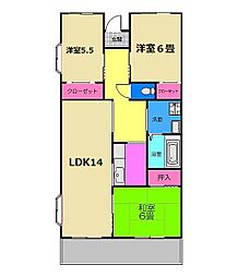 フォレスト谷上 3LDKの間取図画像