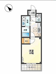 I.N香ヶ丘 1Kの間取図画像