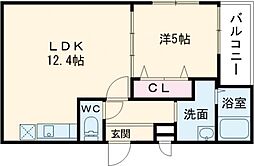 フジパレスリーブズテラス 1LDKの間取図画像