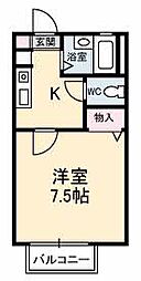 エターナルレイC 1Kの間取図画像