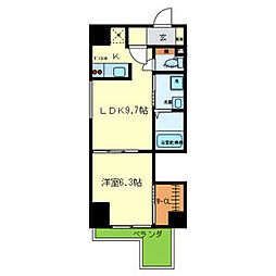 パウゼ堺筋 1LDKの間取図画像
