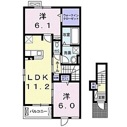 スイートパレスI 2LDKの間取図画像