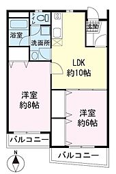 ヴィブレ御宿台 2LDKの間取図画像