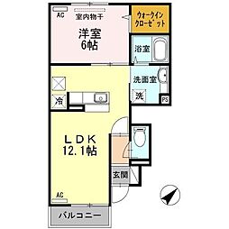 ルナステイト 1LDKの間取図画像