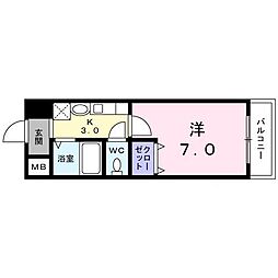 ケセラセラ 1Kの間取図画像