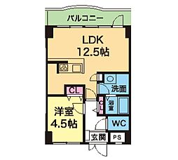 YKハイツ西明石北 1LDKの間取図画像