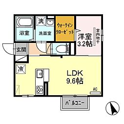 セジュールA 1LDKの間取図画像