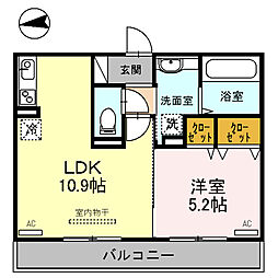 アルヴィータ 3階1LDKの間取り