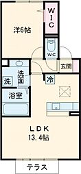エクセルK3 1LDKの間取図画像