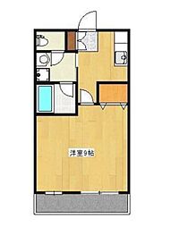 アルファー中島 1Kの間取図画像