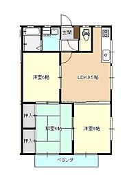 松村ハイツ 3DKの間取図画像