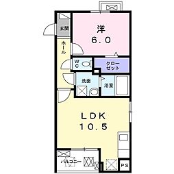 レジデンスセイバリー 1LDKの間取図画像