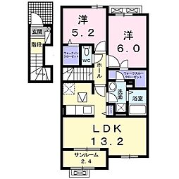 ベーネ 2LDKの間取図画像