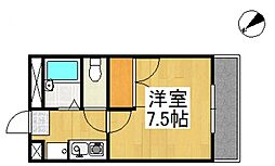 オアシス中島 1Kの間取図画像