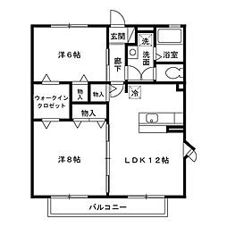 グリーン・ベル 2LDKの間取図画像