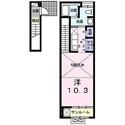 フェリーチェ ワンルームの間取図画像