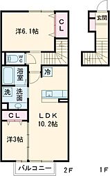 ポサーダ明石 2LDKの間取図画像