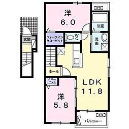 ベルク　ムント 2階2LDKの間取り