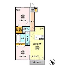 アルストロメリア 1階2LDKの間取り