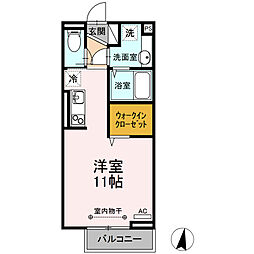 サニーコート小関 ワンルームの間取図画像