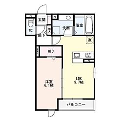 LESENSFAMIIAUXmSUMINO 1LDKの間取図画像