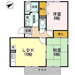 リベルテ・エスA 2LDKの間取図画像