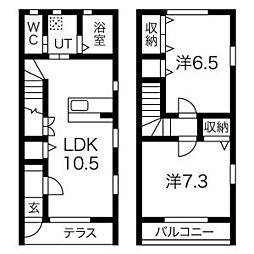 ネフェル知立 2LDKの間取図画像