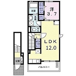 ブルジョン 1LDKの間取図画像