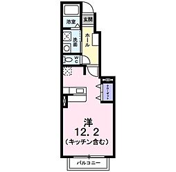 アルドール ワンルームの間取図画像