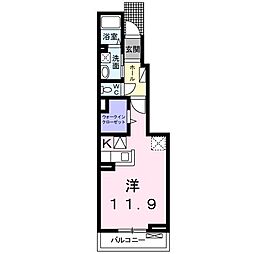 ヴィラブリッサ 1Kの間取図画像