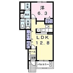 ピアフィールド 1LDKの間取図画像
