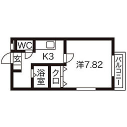 アパートメモリーズ 1Kの間取図画像