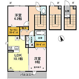 モルト・ベーネB 2LDKの間取図画像