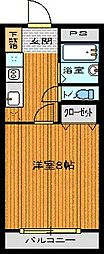 コスモ 1Kの間取図画像
