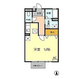セピアコートアミ ワンルームの間取図画像