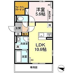 グレンディール2 1LDKの間取図画像